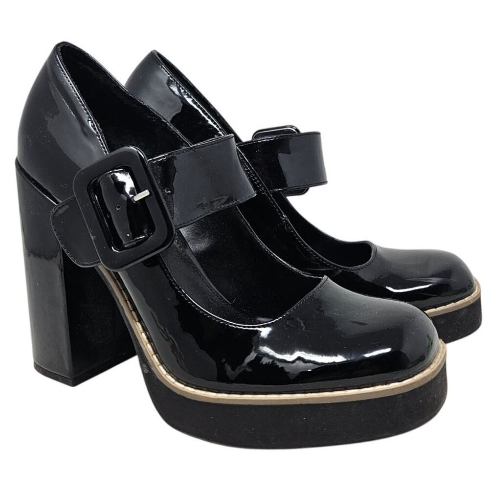 Steve Madden 8.5 Tarrah Faux Leather Chunky Mary Jane Platform Goth Whimsygoth